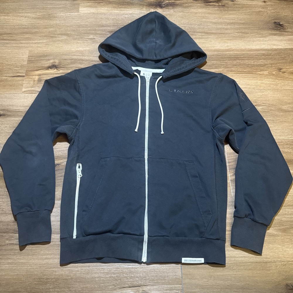 Nike Men's SMALL NBA LA‎ Lakers Standard Issue Full Zip Up Hoodie Black Jacket